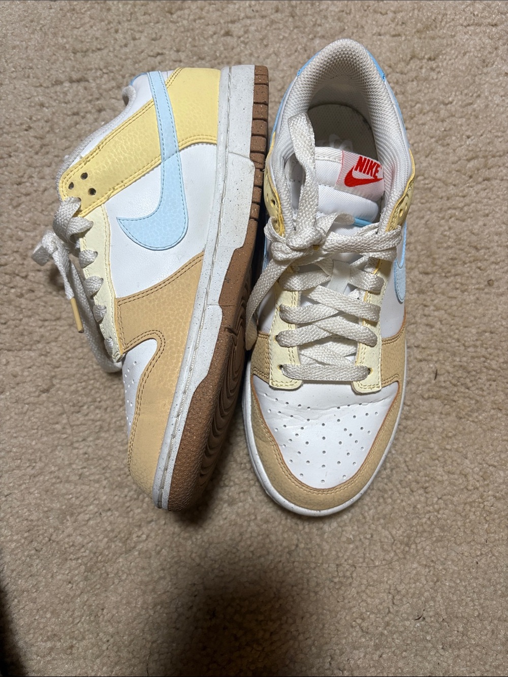 Size 7.5 - Nike Dunk Low Next Nature Soft Yellow Alabaster